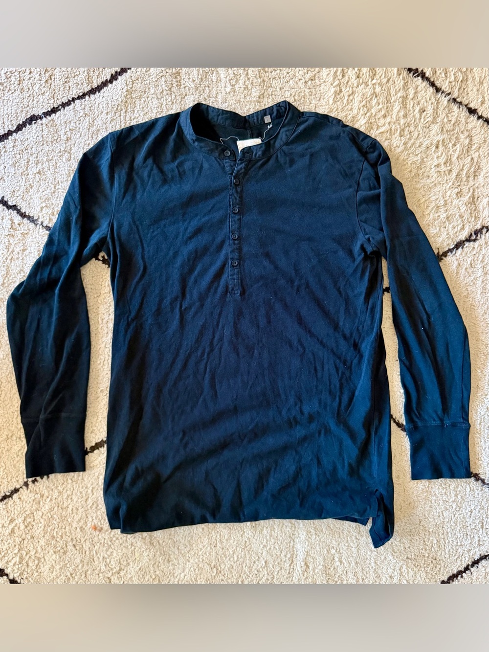 Fear of God Shirt Mens Large Black Collection One 2015-2016 Button Henley FOG